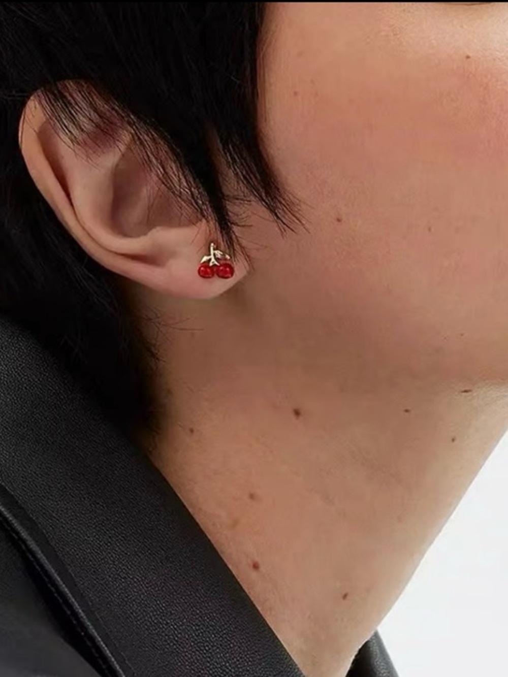 COACH Red Enamel Vintage Charms Cherry Stud Earrings - Picture 2 of 6